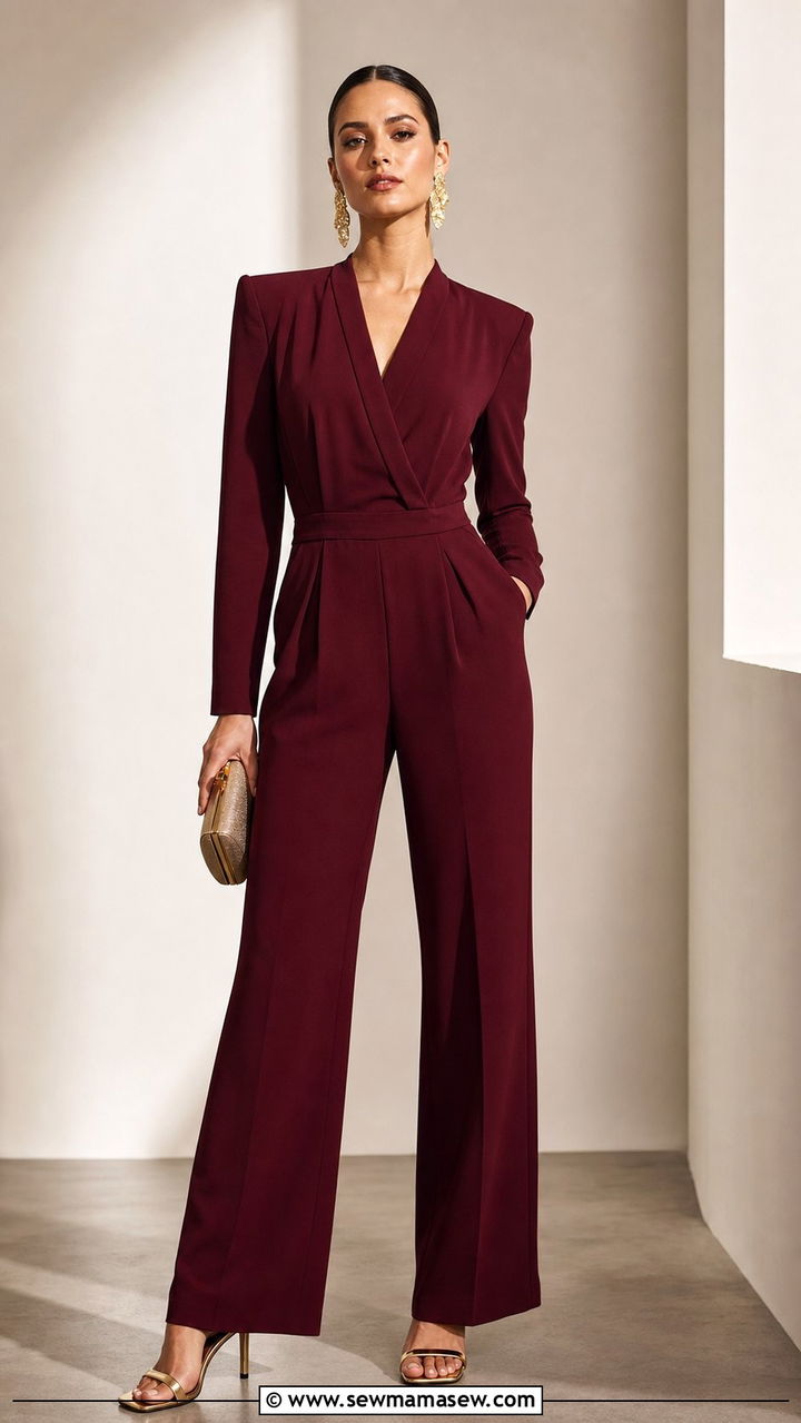 Burgundy Jumpsuit Outfit - 35 Burgundy outfit ideas