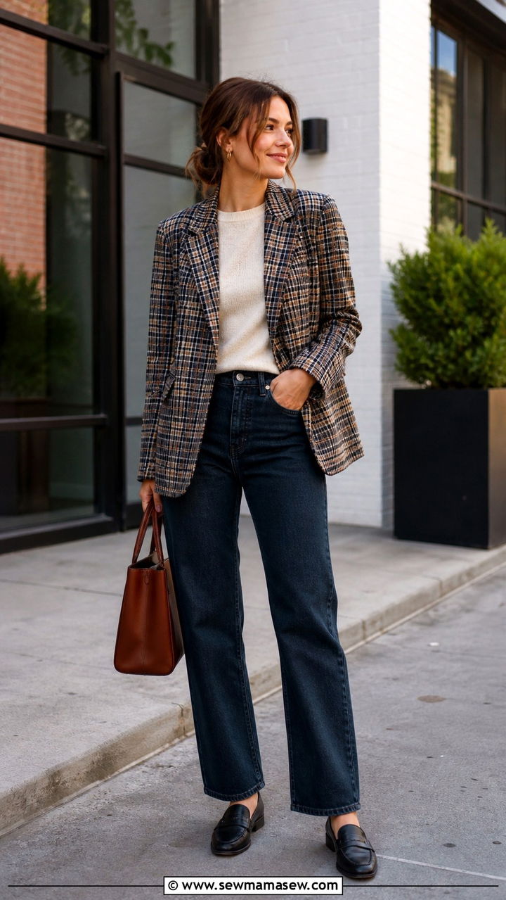 Burgundy Leather Blazer with Black Trousers - 40 Boss lady outfit ideas