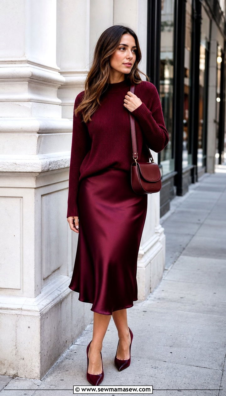 Burgundy Monochrome Outfit - 35 Burgundy outfit ideas