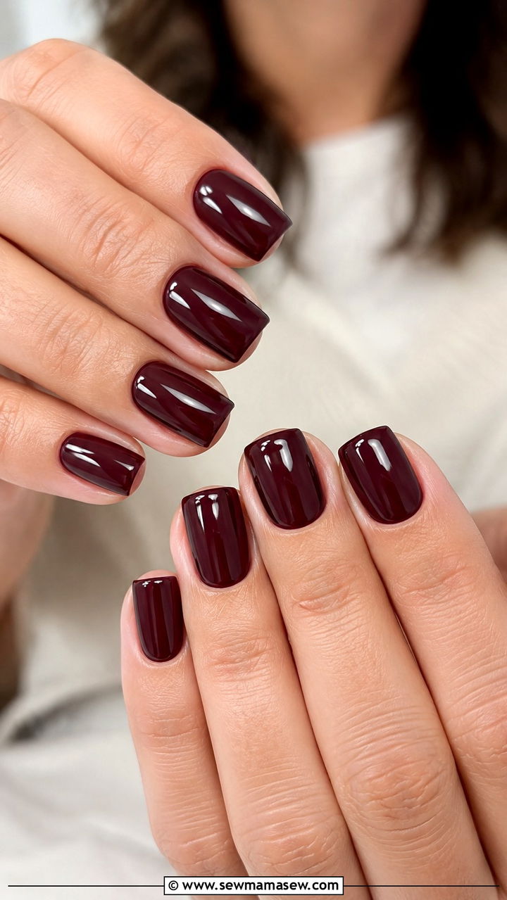 Burgundy Wine Gel Nails - 50 gel polish