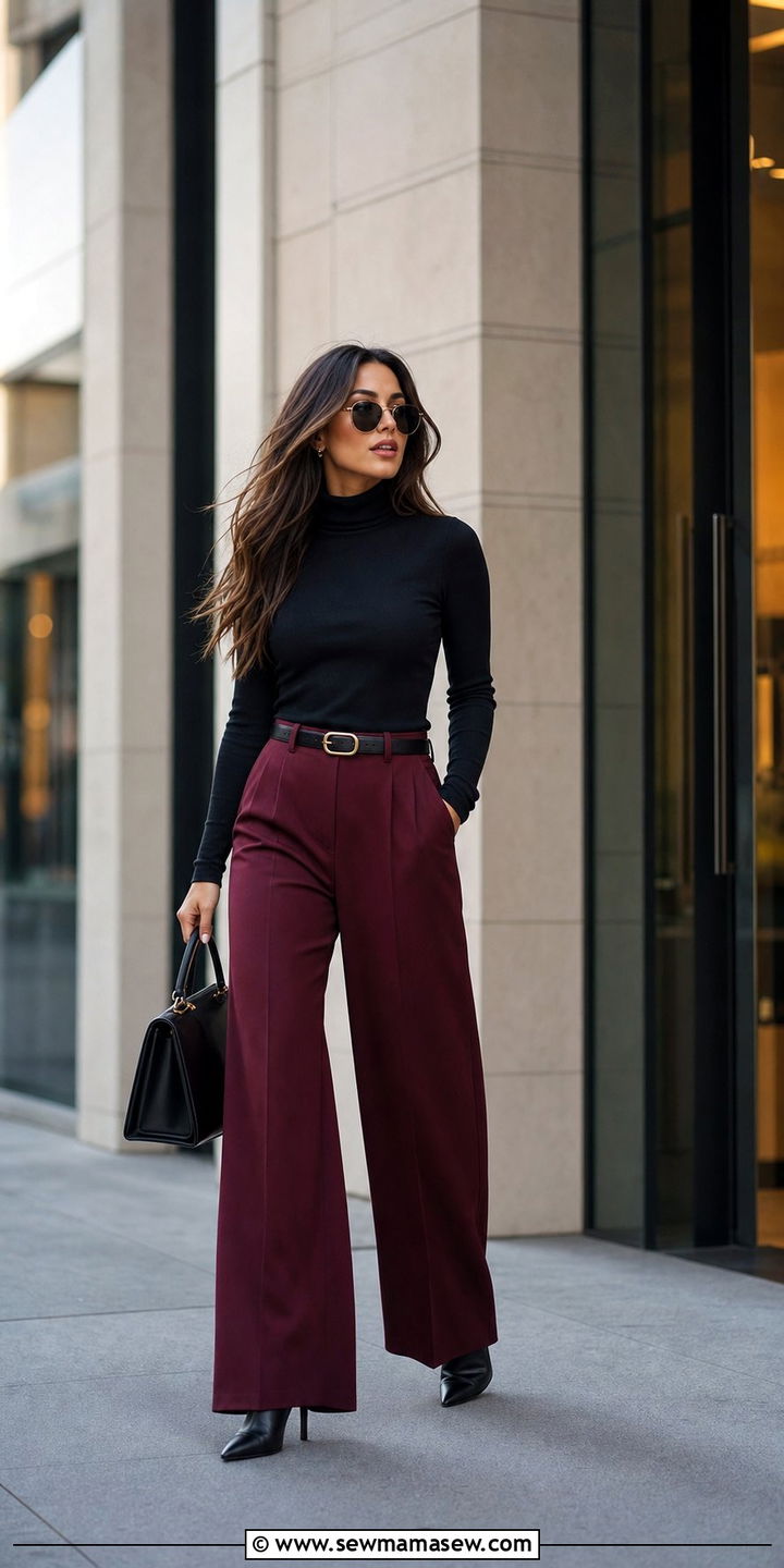 Burgundy and Black Outfit - 35 Burgundy outfit ideas