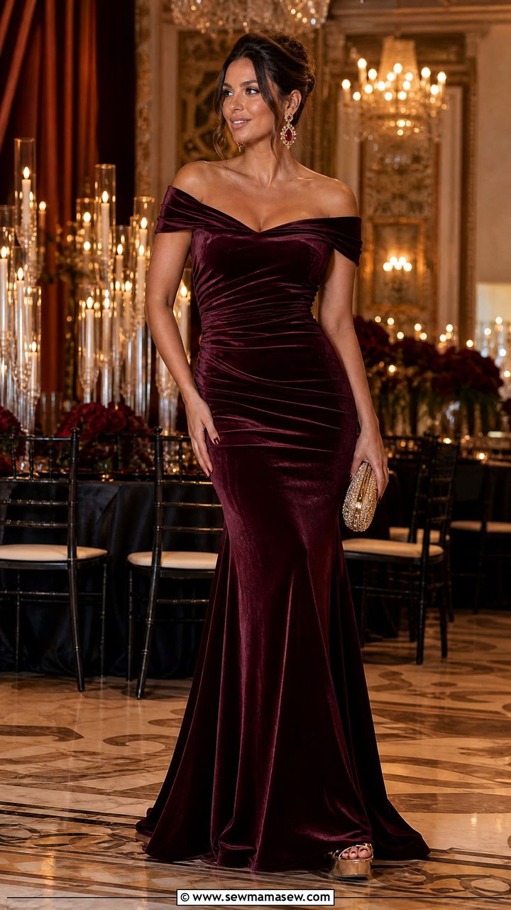 Burgundy maxi dress for wedding guest - 35 Maxi dress for wedding guest outfit ideas