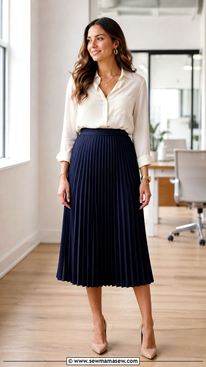 Burnt Orange Blazer with Wide Leg Camel Trousers - 40 classy office outfit ideas
