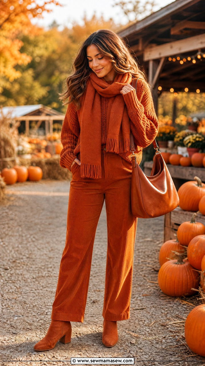 Burnt Orange Monochrome Outfit - 30 monochrome outfit ideas for women