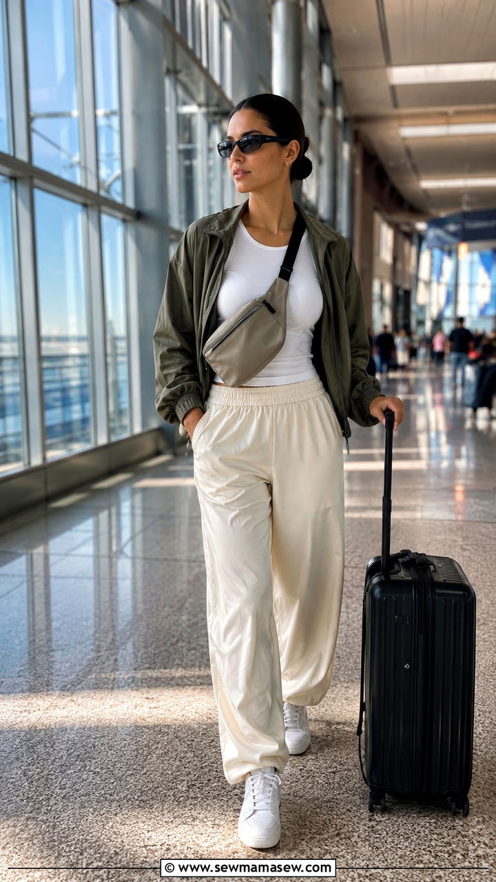 Business Casual Blazer With Ponte Trousers Airport Outfit - 25 Airport outfit ideas JFK New York