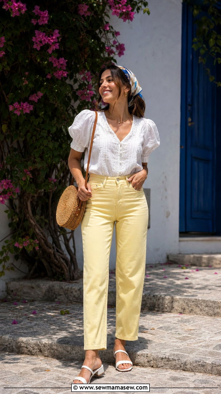 Butter Yellow Jeans Outfit - 25 summer outfits 2026 women aesthetic