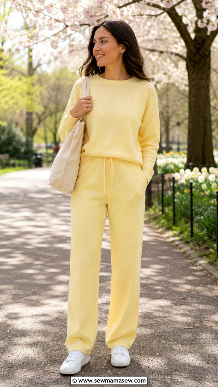 Butter Yellow Knit Matching Set Outfit - 20 Matching set outfit ideas 2026