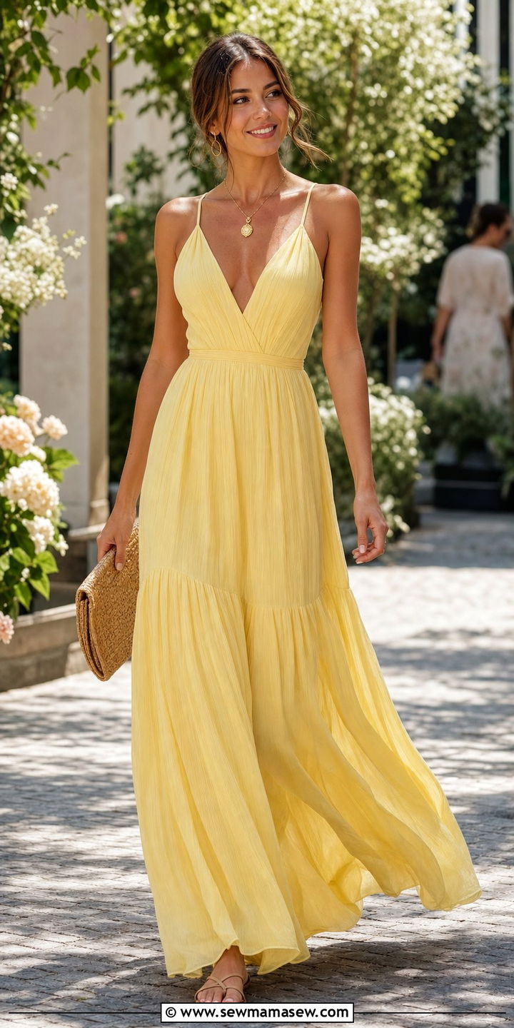 Butter Yellow Maxi Dress Summer Outfit - 25 summer outfit ideas trends