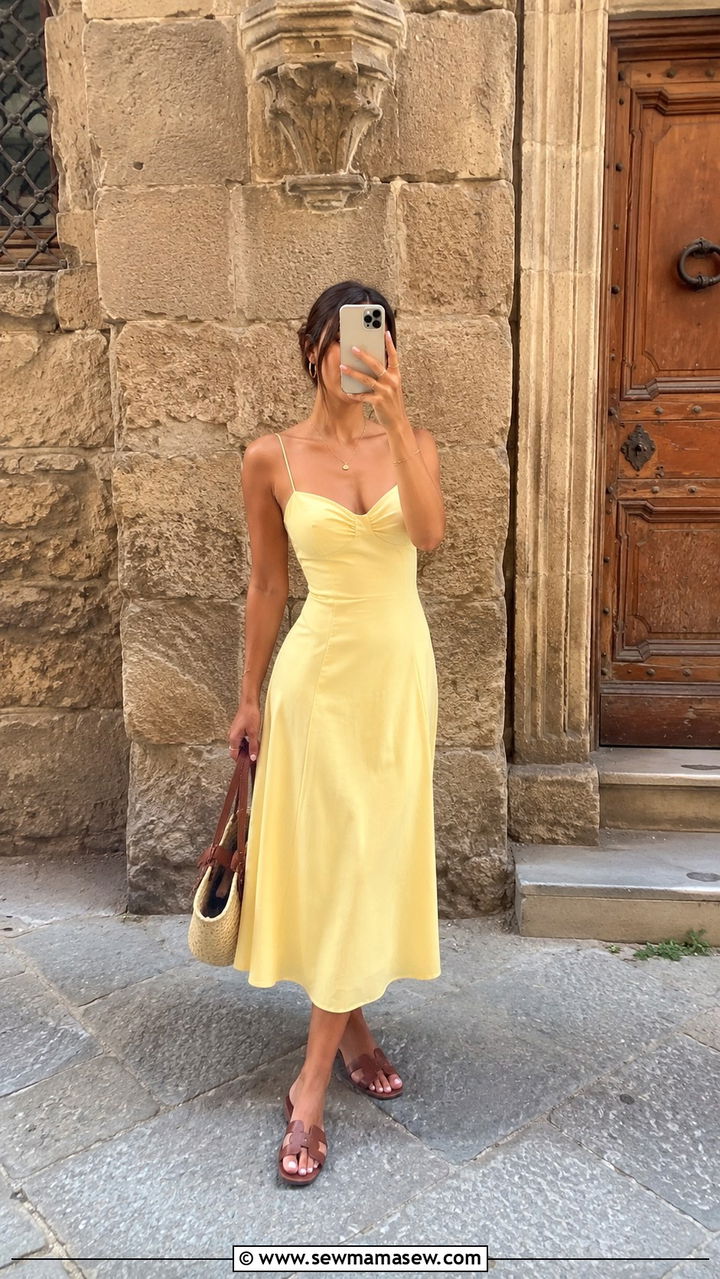 Butter Yellow Midi Dress Italy - 20 Italy outfits 2026