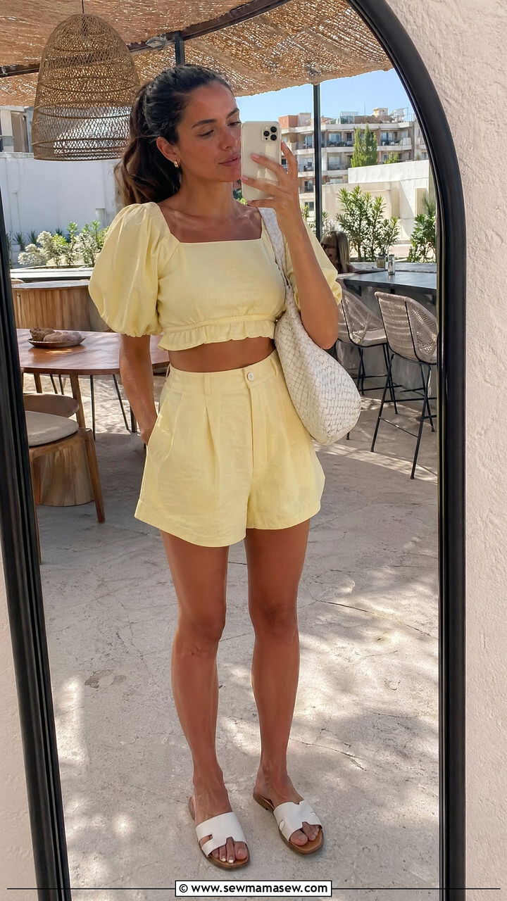 Butter Yellow Two Piece Co Ord Set - 35 Elegant summer outfits