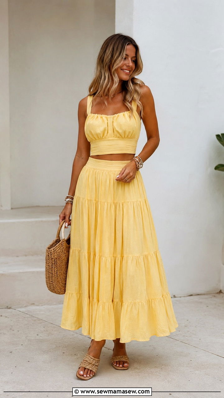 Butter yellow matching boho set - 25 Boho chic clothing ideas 2026