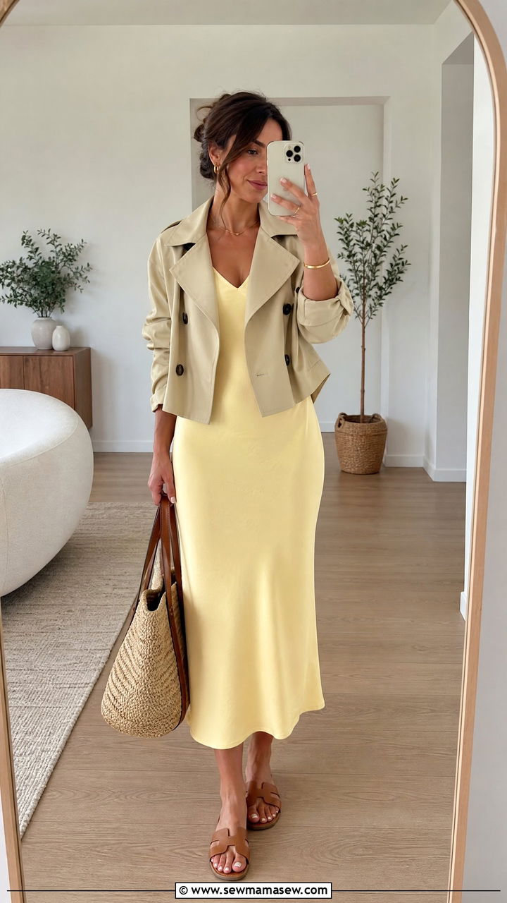 Butter yellow midi dress outfit for late spring - 25 Late spring early summer outfits