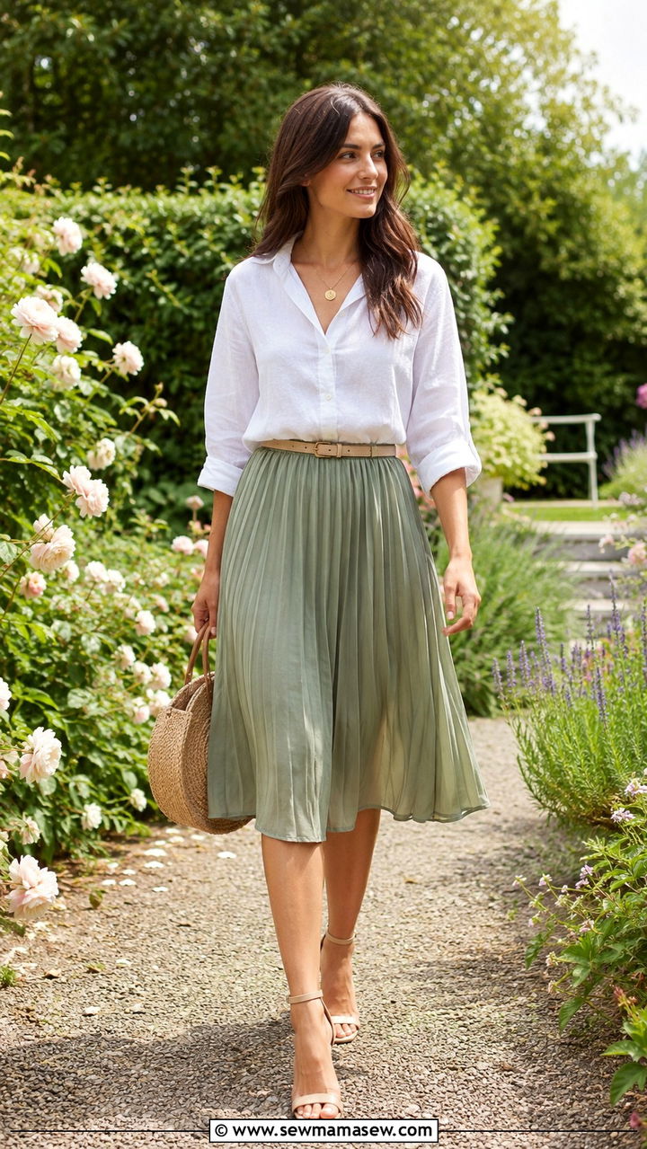 Button Down Knotted Over a Ribbed Tank Dress - 30 Spring outfits with button down