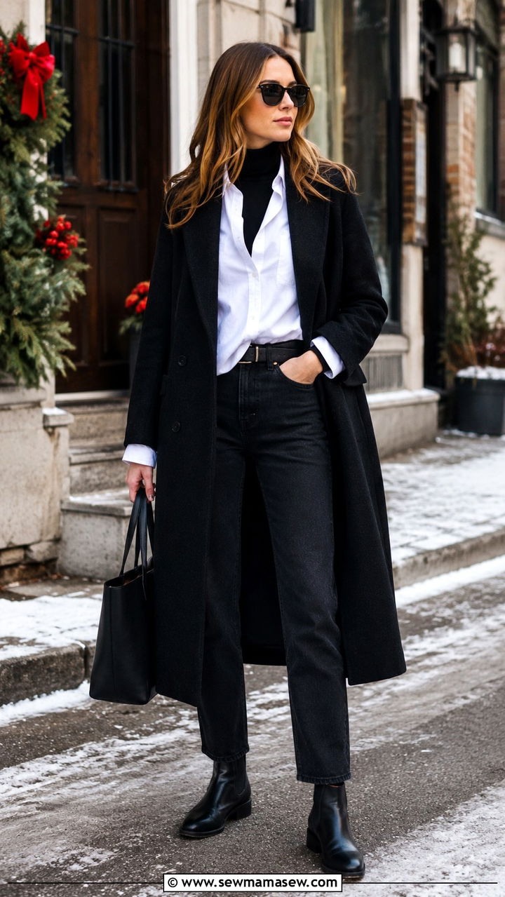 Button Down Over a Turtleneck with Straight Leg Jeans - 20 Button down shirt outfit ideas 2026