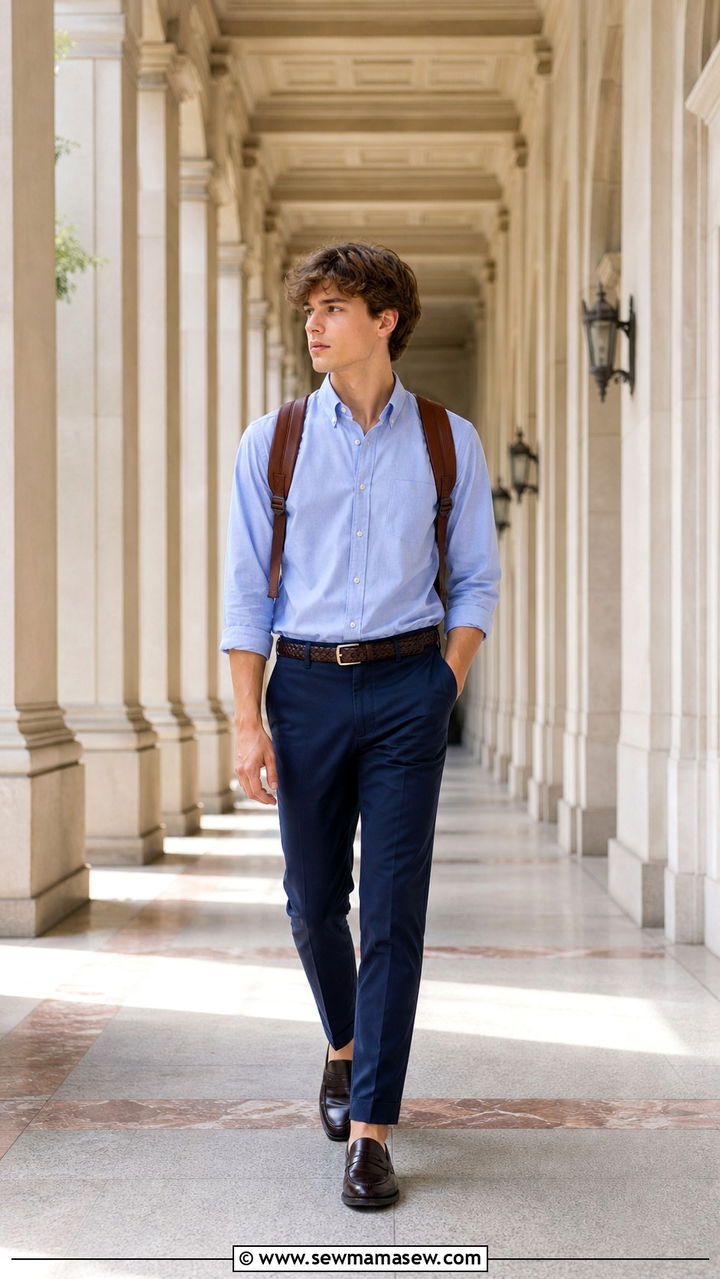 Button Down Shirt And Tailored Trousers Outfit - 40 back to school outfits 2026