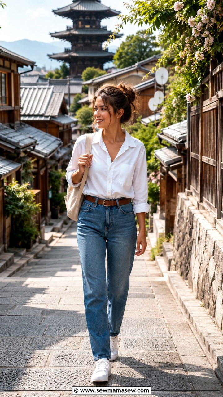 Button Down Shirt With Jeans Kyoto - 30 Kyoto outfit ideas