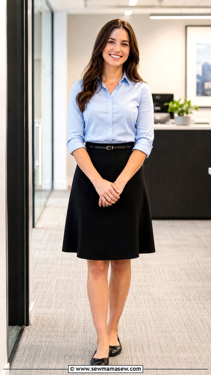 Button Down Shirt and A Line Skirt Internship Outfit - 30 Internship outfit ideas