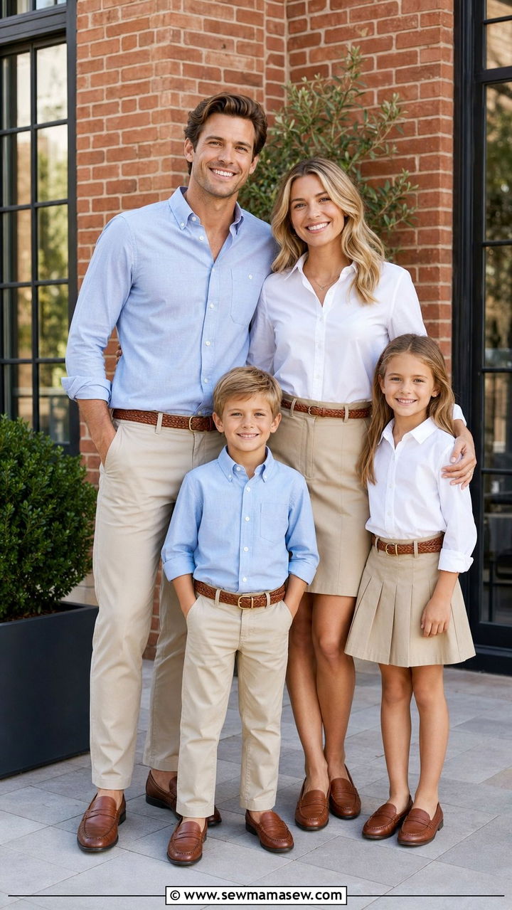 Button Down Shirts And Khaki Pants Family Photo Outfits Spring 2026 - 25 Family photo outfit ideas spring 2026
