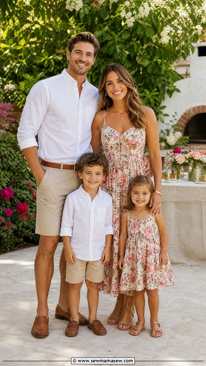 Button Down and Sundress Matching Family Outfits - 30 Matching summer family outfits