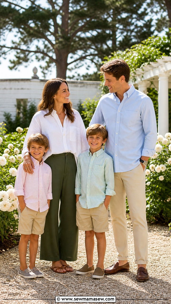 Button down shirt and chino pants family outfits - 40 Family photo outfit ideas