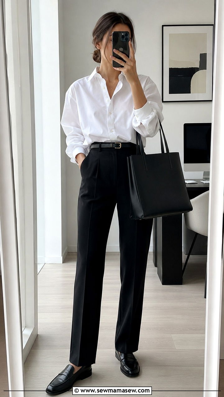 Button down shirt outfit women work - 30 Wall Street outfit ideas