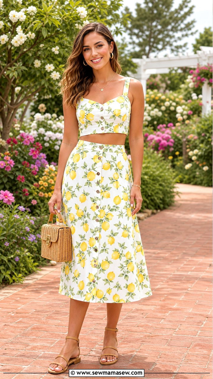 Button front A line skirt set Savannah outfit - 40 What to wear in Savannah