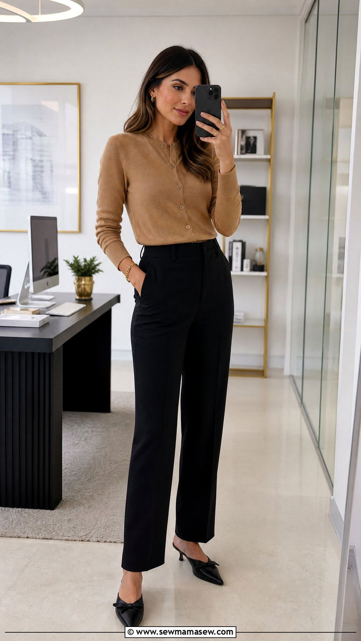 Buttoned Up Cardigan As A Top With Dress Pants - 25 Business casual outfits with cardigan