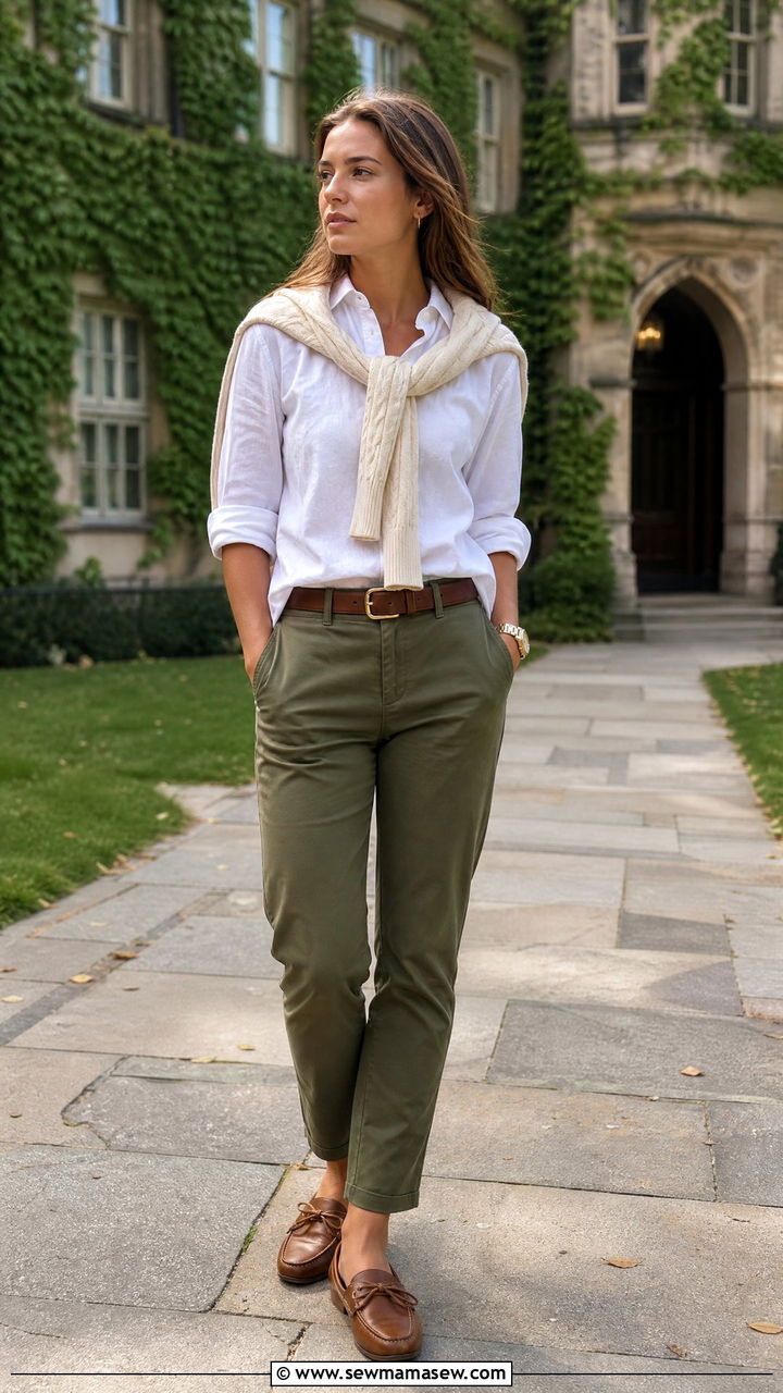 Cable Knit Sweater Draped Over Shoulders Outfit - 25 Old money outfit ideas Ralph Lauren