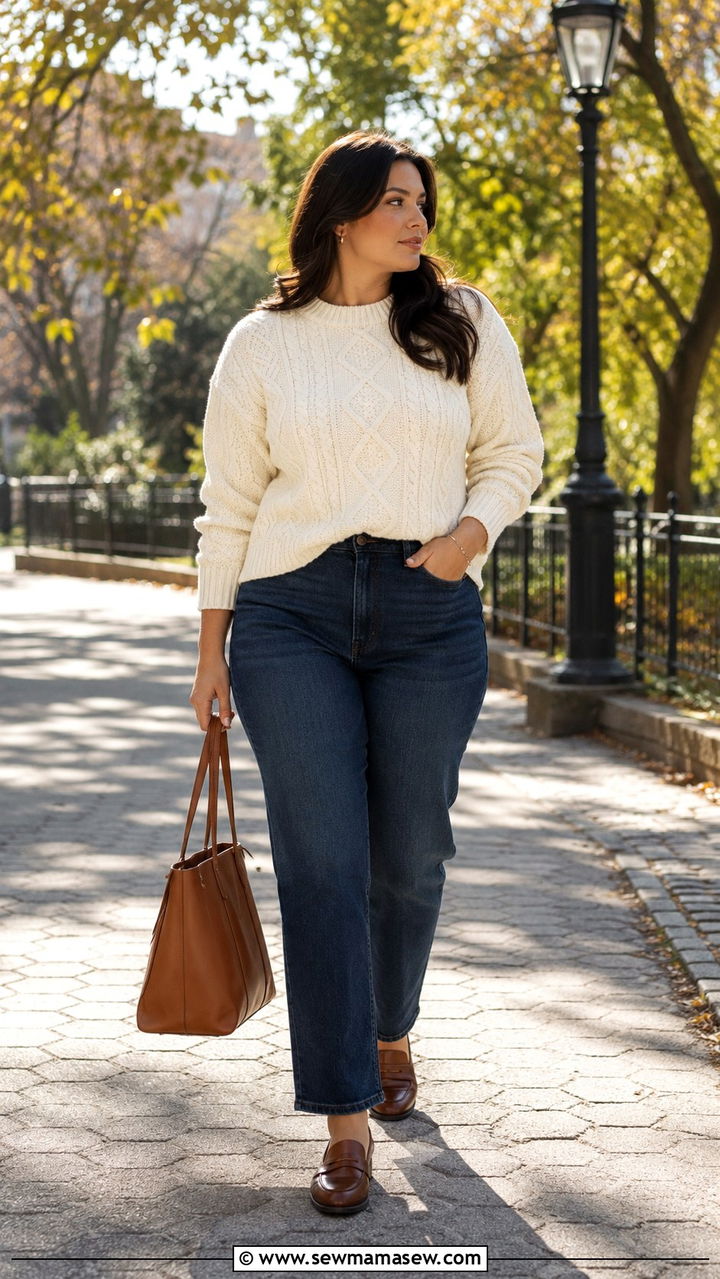 Cable Knit Sweater Outfit Old Money - 25 Plus size outfit ideas old money