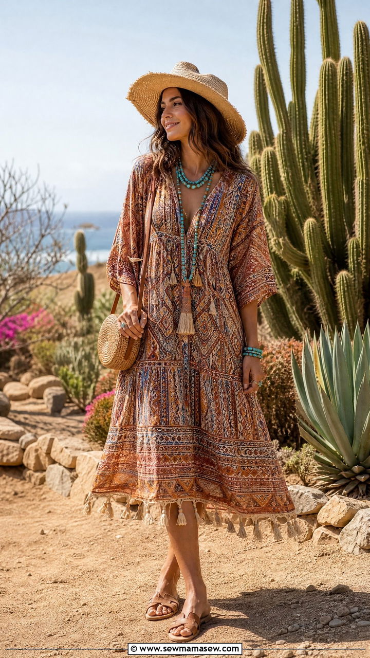 Cabo Desert Midi Dress - 25 Cabo vacation outfit ideas
