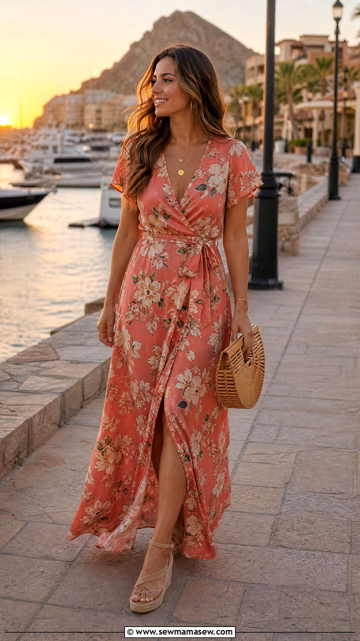 Cabo Outfit With Floral Maxi Dress - 25 Cabo outfit ideas