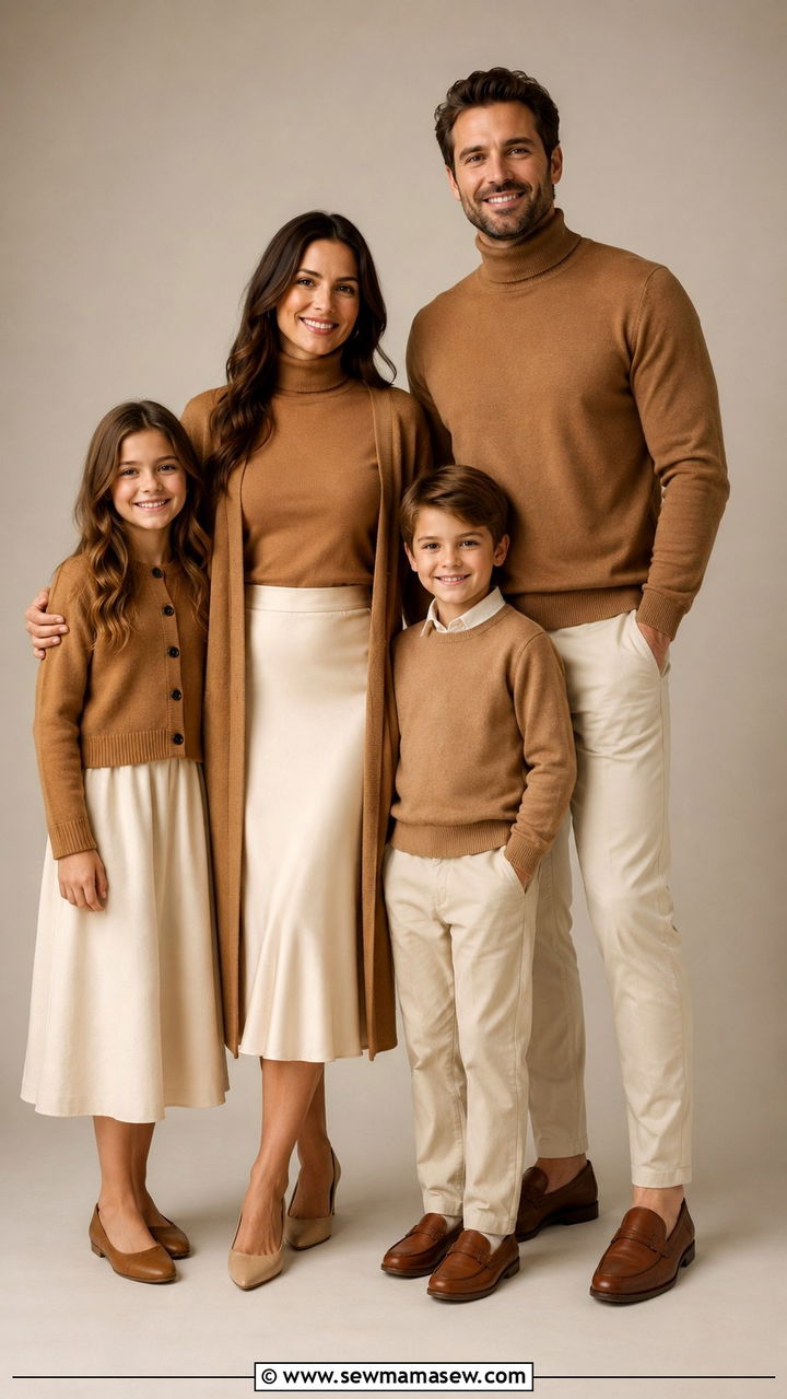 Camel And Cream Family Picture Outfits - 30 classy family photo outfits