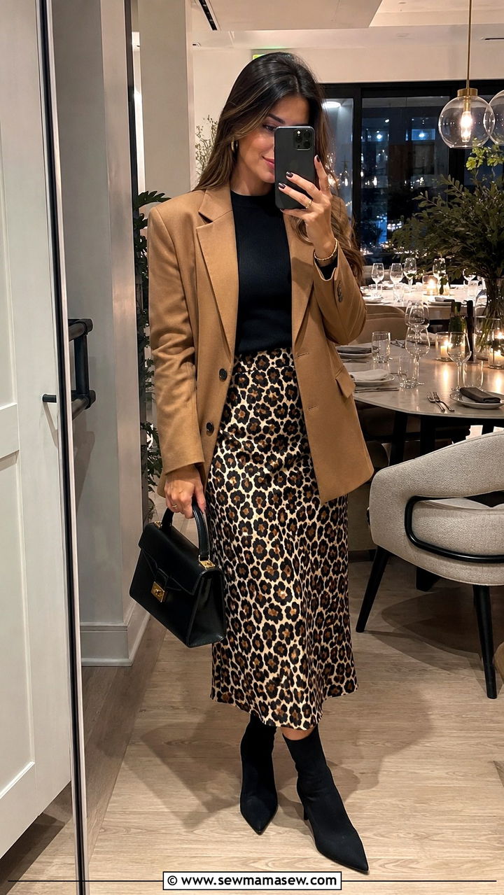 Camel And Leopard Print Outfit - 30 spring camel outfit ideas