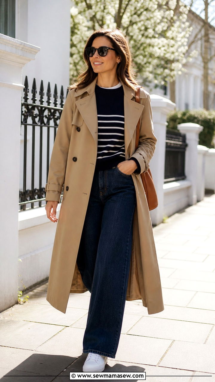 Camel Turtleneck Sweater with White Wide Leg Jeans - 40 Camel outfit ideas