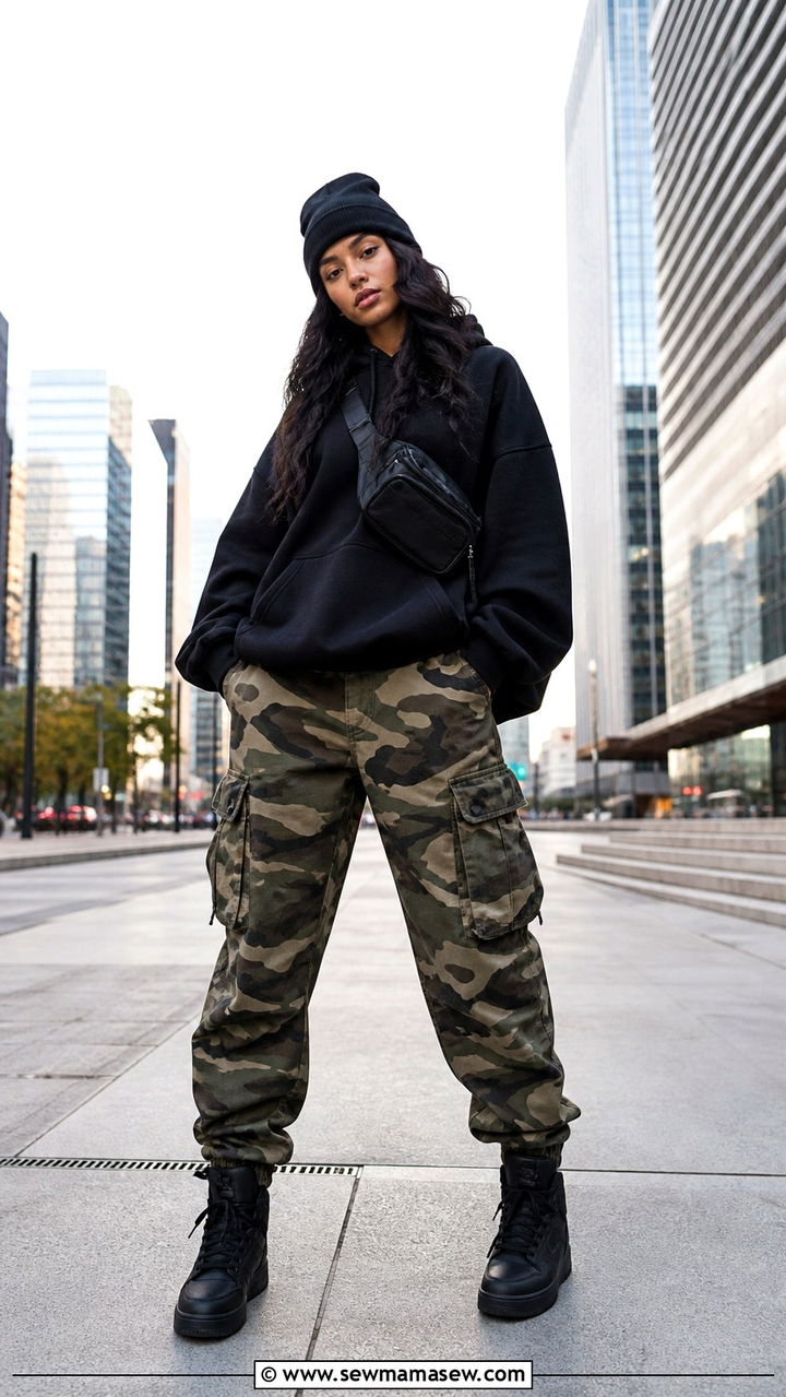 Camo Cargo Pants Streetwear Outfit - 40 cargo pants outfits ideas