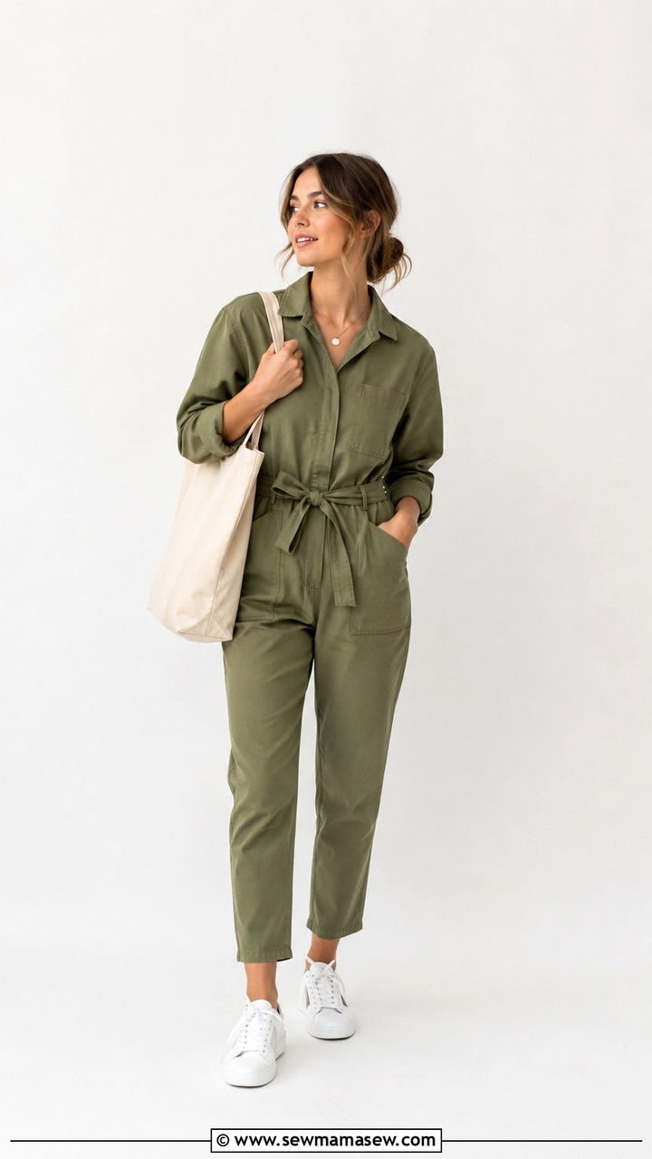 Canvas Tote Bag With Jumpsuit - 20 Tote bag outfit ideas 2026
