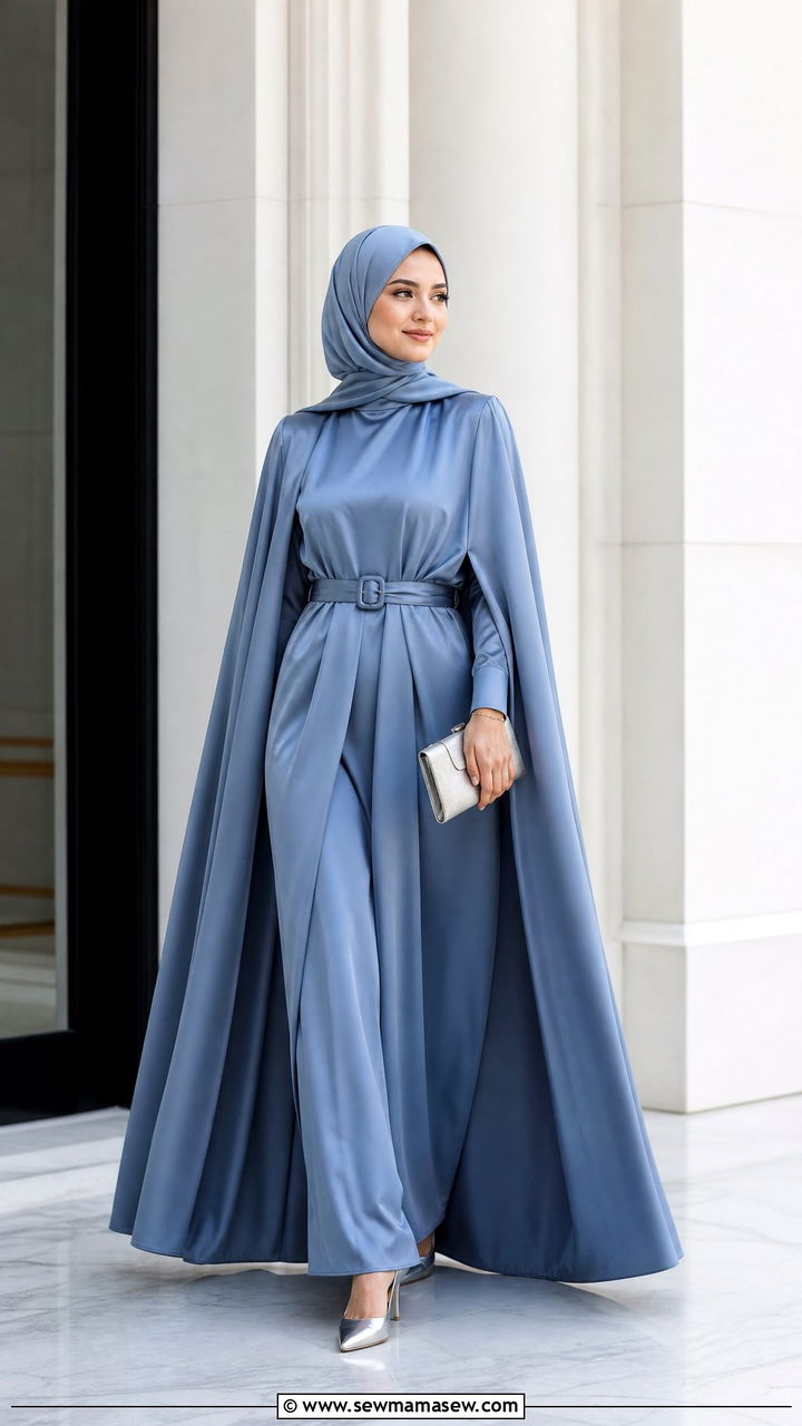 Cape Abaya With Inner Slip Dress - 30 Eid outfit ideas for hijabis