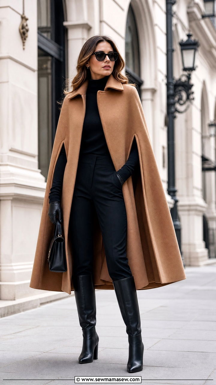 Cape Coat Statement Outfit - 20 2026 fashion trends women Pinterest