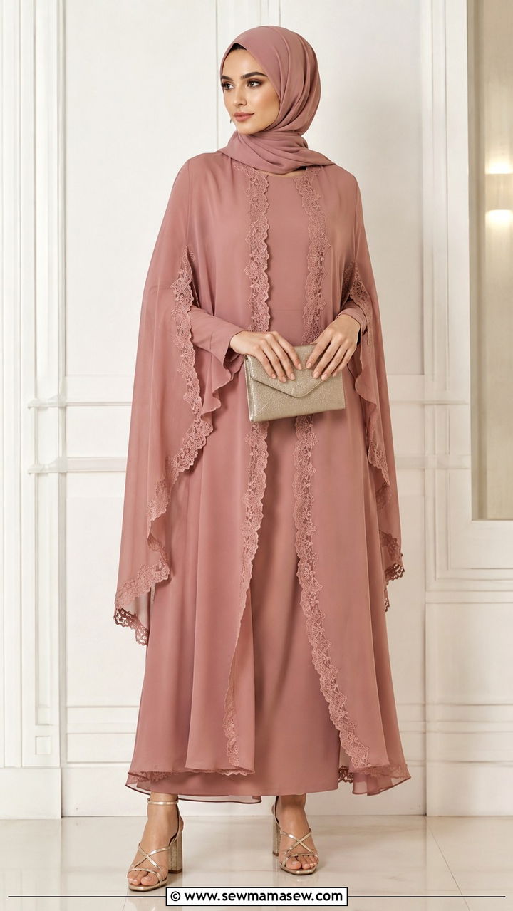Cape Dress With Inner Slip And Strappy Heels - 20 April Eid outfit ideas