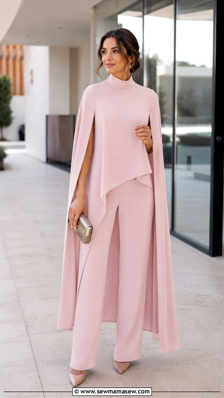 Cape Dress with Trousers Wedding Guest - 25 Wedding guest outfit ideas Muslim wedding