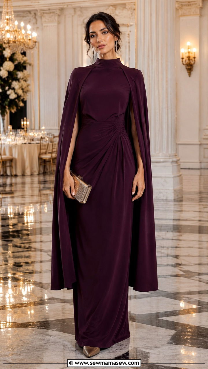 Cape Sleeve Maxi Dress Wedding Guest - 30 modest spring wedding guest outfit ideas