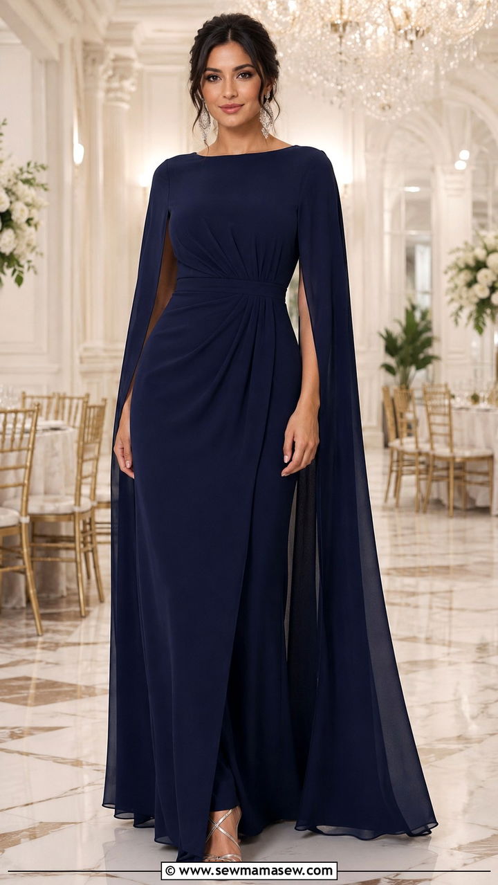 Cape Sleeve Modest Dress for Sister of the Bride - 20 Modest outfit ideas for sister of the bride