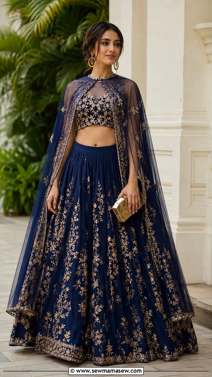 Cape style lehenga choli - 30 Navratri outfit ideas
