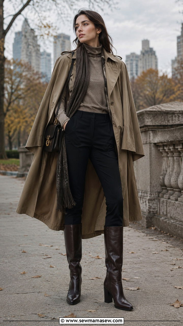 Caped Trench And Knee High Boot Outfit - 20 poetcore outfits 2026