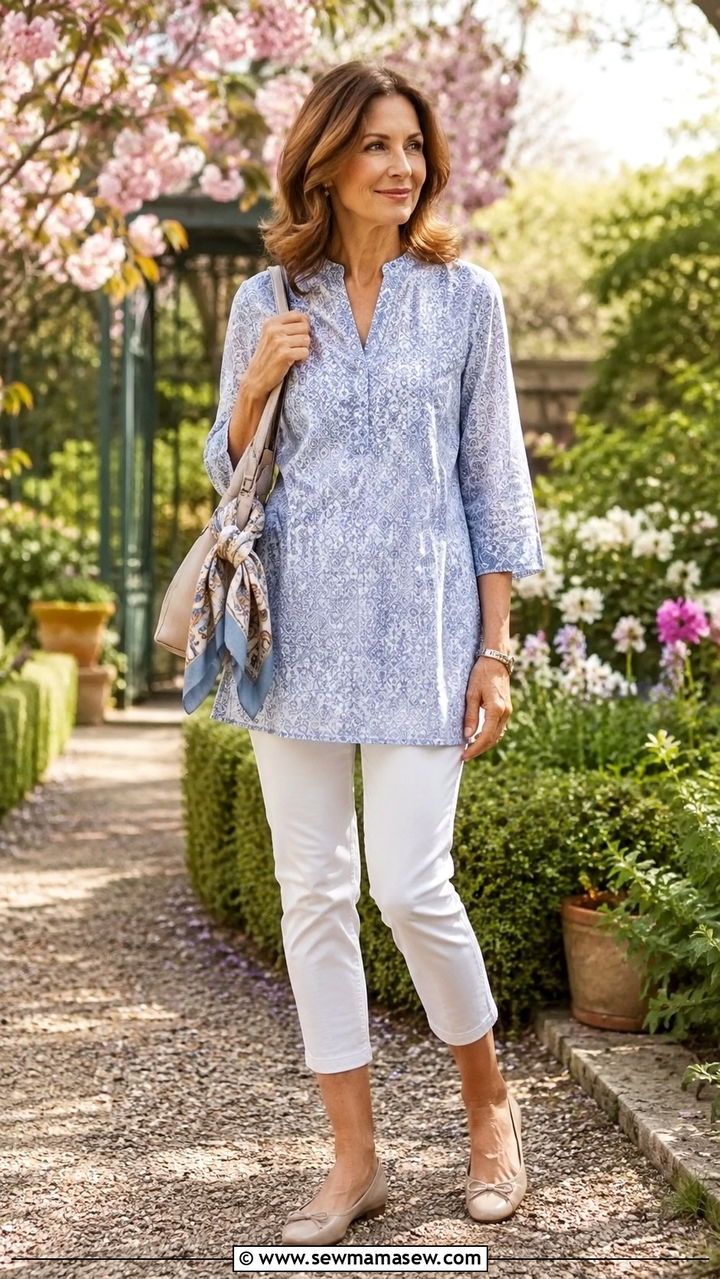 Capri pants and tunic top outfit - 30 Rhine cruise outfit ideas