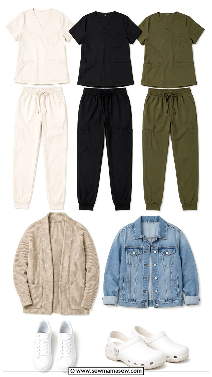 Capsule Wardrobe Neutrals Mixed Together - 25 Travel nurse outfit ideas