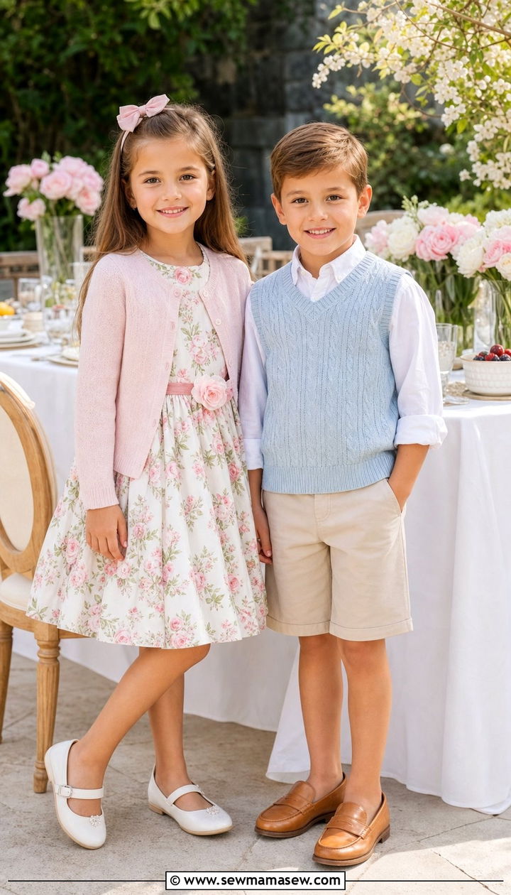 Cardigan And Dress Sibling Outfits For Spring - 25 Spring sibling outfit ideas