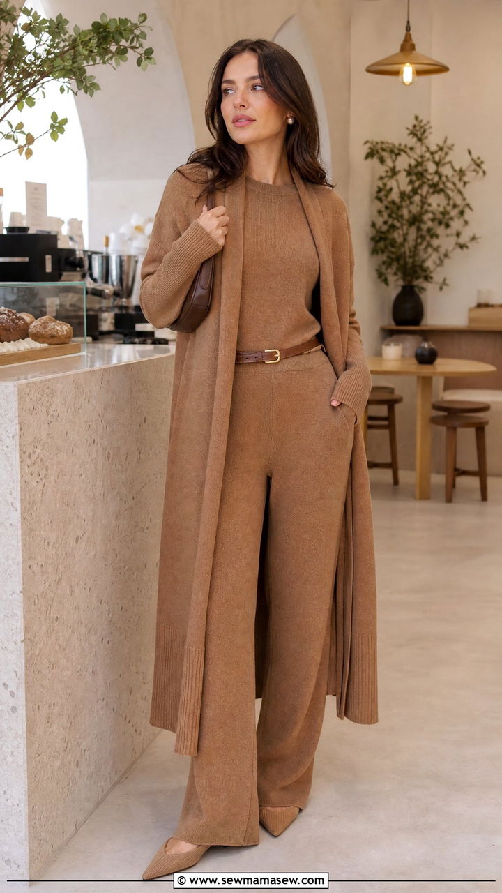 Cardigan And Trouser Knit Lounge Co Ord Set - 25 Loungewear co-ord set outfit ideas