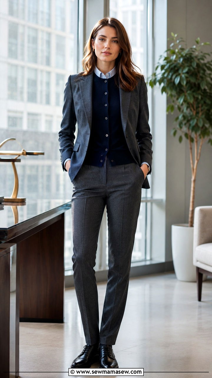 Cardigan Layered Under a Blazer - 30 How to style a cardigan for work