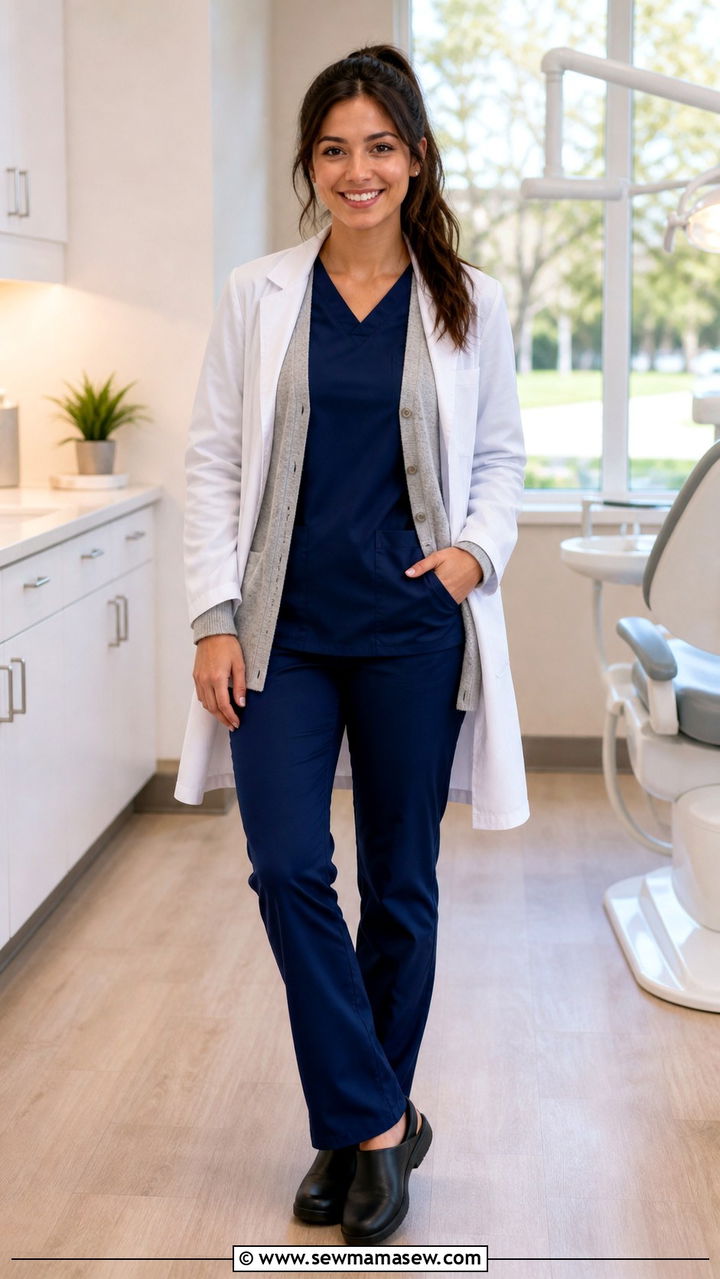 Cardigan Over Scrubs For Dental Office - 40 Dentist outfit ideas